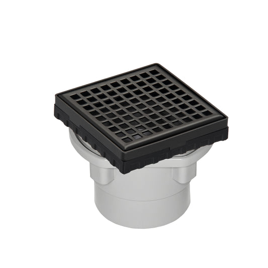 INFINITY DRAIN LQD4-2P ORB LQD 4 4" x 4" LQD 4 Squares Pattern Complete Kit in Oil Rubbed Bronze with PVC Drain Body, 2" Outlet