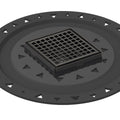 INFINITY DRAIN LQD4 BA ORB LQD 4 4" x 4" LQD 4 Squares Pattern Complete Kit in Oil Rubbed Bronze with ABS Bonded Flange, 2", 3" and 4" Outlet