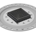 INFINITY DRAIN LQD4 BP BK LQD 4 4" x 4" LQD 4 Squares Pattern Complete Kit in Matte Black with PVC Bonded Flange, 2", 3" and 4" Outlet