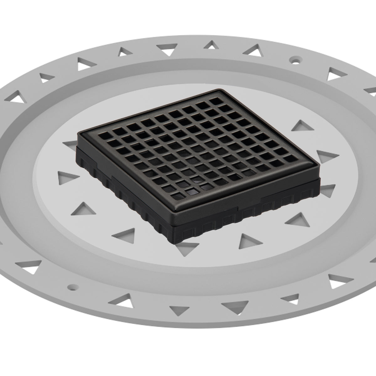 INFINITY DRAIN LQD4 BP ORB LQD 4 4" x 4" LQD 4 Squares Pattern Complete Kit in Oil Rubbed Bronze with PVC Bonded Flange, 2", 3" and 4" Outlet