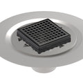 INFINITY DRAIN LQD4 BS BK LQD 4 4" x 4" LQD 4 Squares Pattern Complete Kit in Matte Black with Stainless Steel Bonded Flange, 2" No Hub Outlet