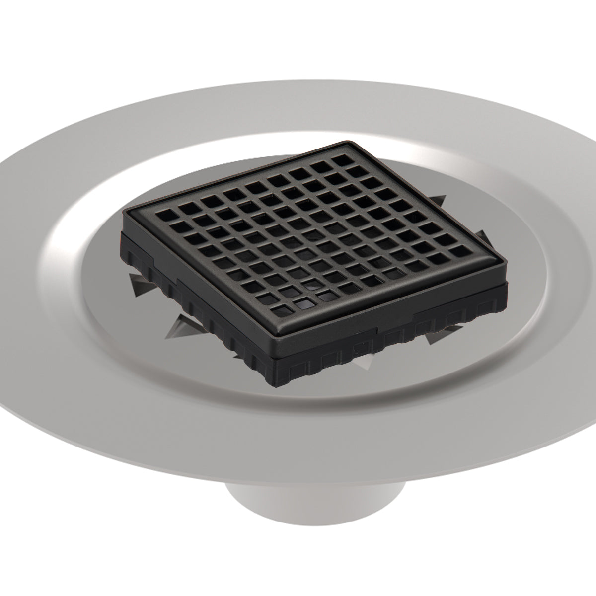 INFINITY DRAIN LQD4 BS ORB LQD 4 4" x 4" LQD 4 Squares Pattern Complete Kit in Oil Rubbed Bronze with Stainless Steel Bonded Flange, 2" No Hub Outlet
