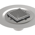 INFINITY DRAIN LQD4 BS PS LQD 4 4" x 4" LQD 4 Squares Pattern Complete Kit in Polished Stainless with Stainless Steel Bonded Flange, 2" No Hub Outlet