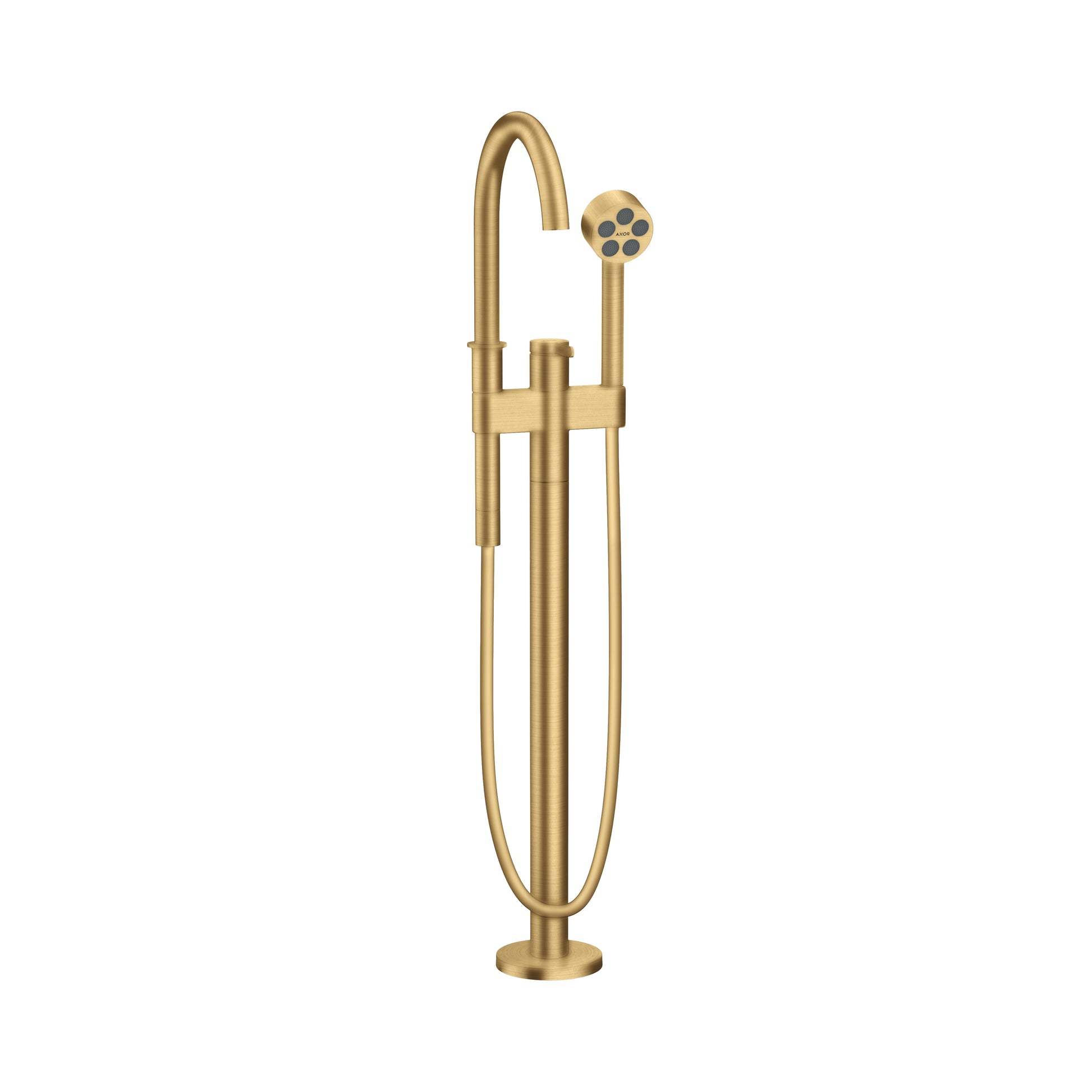 AXOR ONE Freestanding Tub Filler Trim with 1.75 GPM Handshower in Brushed Gold Optic