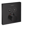 HANSGROHE 15763671 ShowerSelect Thermostatic Trim for 2 Functions, Square - Matte Black