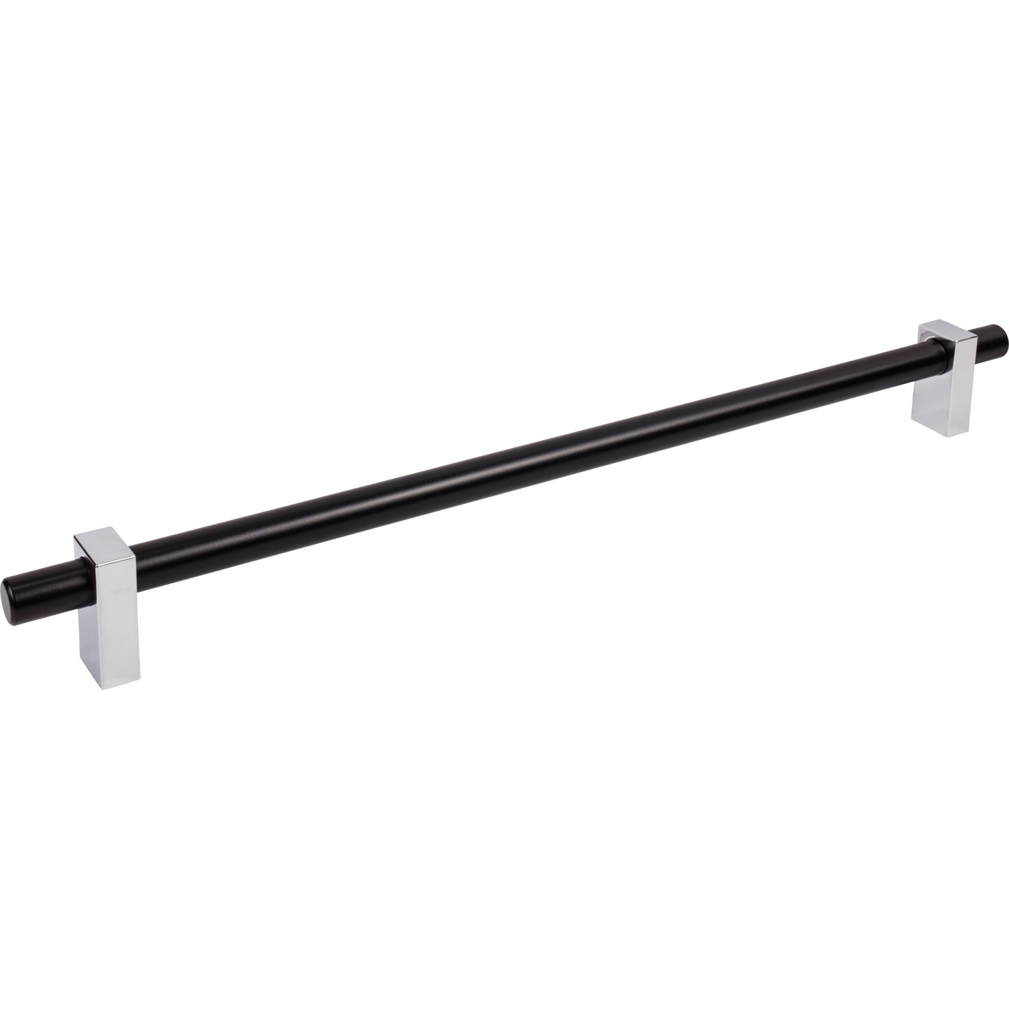 JEFFREY ALEXANDER 478-18MBPC Larkin 2 18" Center-to-Center Appliance Pull - Matte Black w/Polished Chrome