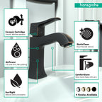 HANSGROHE 31075921 Metris C Single-Hole Faucet 100 with Pop-Up Drain, 1.2 GPM - Rubbed Bronze