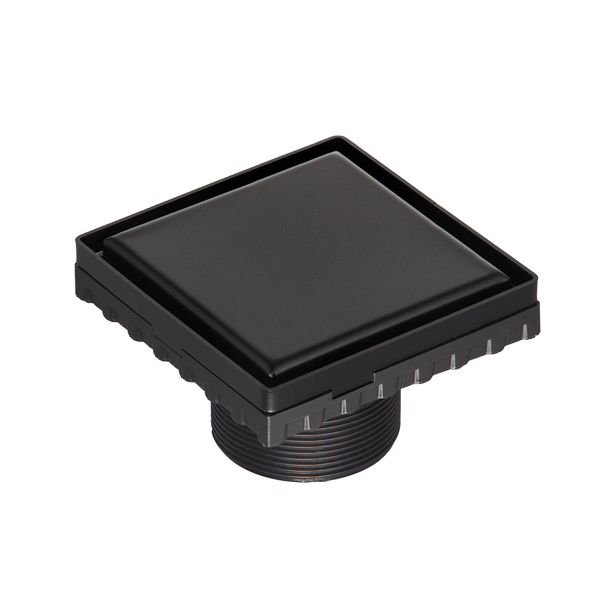 INFINITY DRAIN LS4-2 BK LSD 4 4"x4" LS4 Solid Style Strainer-2" Throat in Matte Black