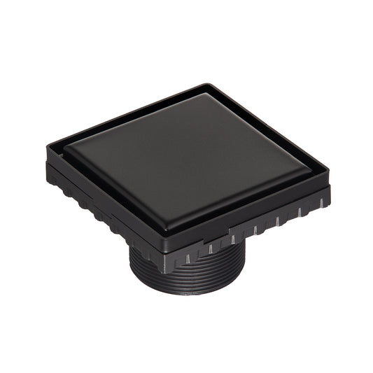 INFINITY DRAIN LS4-2 BK LSD 4 4"x4" LS4 Solid Style Strainer-2" Throat in Matte Black