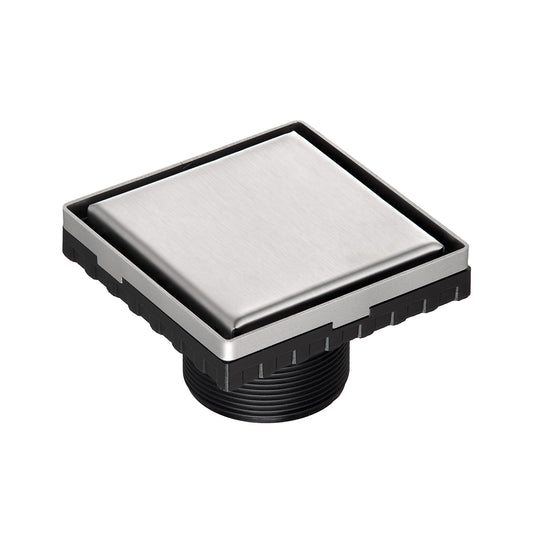 INFINITY DRAIN LS4-2 SS LSD 4 4"x4" LS4 Solid Style Strainer-2" Throat in Satin Stainless Steel