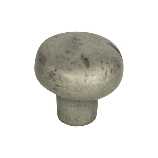 ATLAS 331-P Distressed 1 3/8" Diameter Round Knob - Pewter