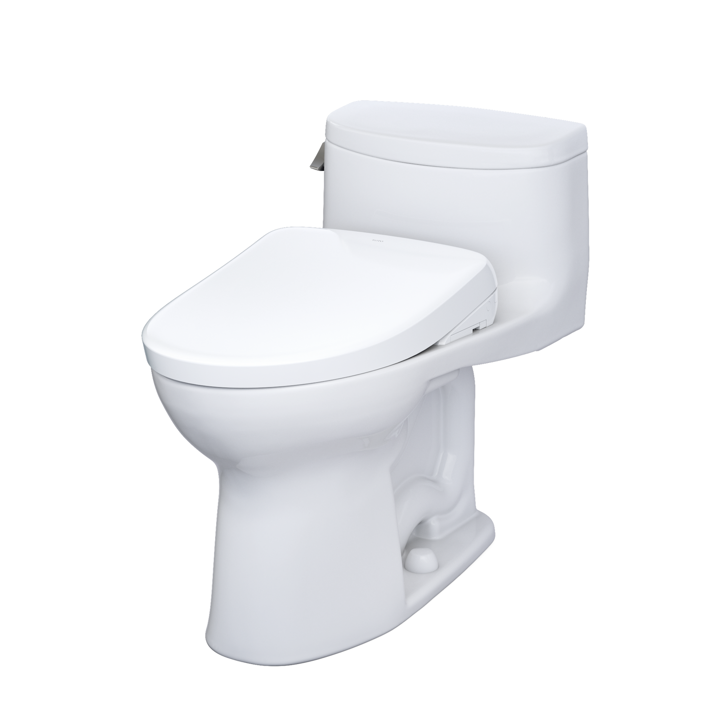 TOTO MW6344736CEFG#01 WASHLET+ Supreme II One-Piece Elongated 1.28 GPF Toilet and WASHLET+ S7A Contemporary Bidet Seat , Cotton White