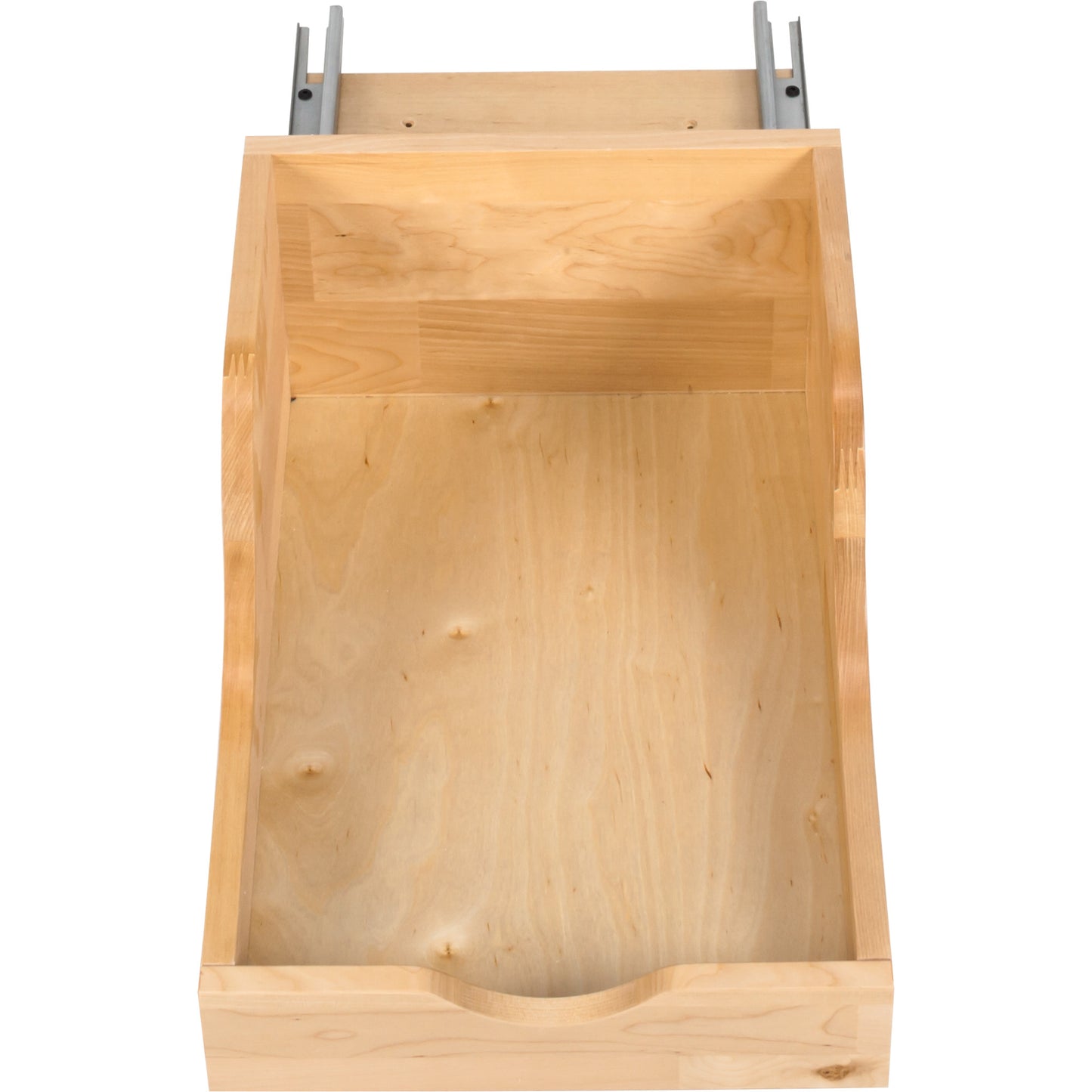 HARDWARE RESOURCES ROVHB15-WB 15" Wood High Back Rollout for Vanity Depth - UV Coated