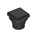 INFINITY DRAIN LSD4-2A BK LSD 4 4" x 4" LSD 4 Solid Style Complete Kit in Matte Black with ABS Drain Body, 2" Outlet