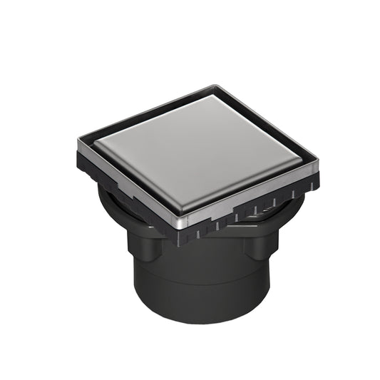 INFINITY DRAIN LSD4-2A PS LSD 4 4" x 4" LSD 4 Solid Style Complete Kit in Polished Stainless with ABS Drain Body, 2" Outlet