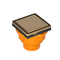 INFINITY DRAIN LSD4-2I SB LSD 4 4" x 4" LSD 4 Solid Style Complete Kit in Satin Bronze with Cast Iron Drain Body, 2" Outlet