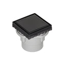INFINITY DRAIN LSD4-2P BK LSD 4 4" x 4" LSD 4 Solid Style Complete Kit in Matte Black with PVC Drain Body, 2" Outlet