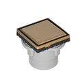 INFINITY DRAIN LSD4-2P SB LSD 4 4" x 4" LSD 4 Solid Style Complete Kit in Satin Bronze with PVC Drain Body, 2" Outlet