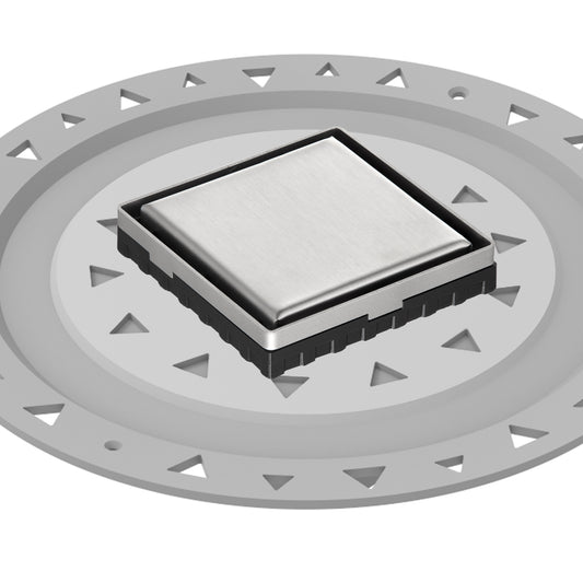 INFINITY DRAIN LSD4 BP SS LSD 4 4" x 4" LSD 4 Solid Style Complete Kit in Satin Stainless with PVC Bonded Flange, 2", 3" and 4" Outlet