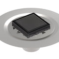 INFINITY DRAIN LSD4 BS BK LSD 4 4" x 4" LSD 4 Solid Style Complete Kit in Matte Black with Stainless Steel Bonded Flange, 2" No Hub Outlet
