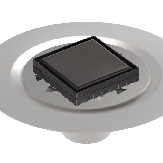 INFINITY DRAIN LSD4 BS ORB LSD 4 4" x 4" LSD 4 Solid Style Complete Kit in Oil Rubbed Bronze with Stainless Steel Bonded Flange, 2" No Hub Outlet