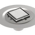 INFINITY DRAIN LSD4 BS SS LSD 4 4" x 4" LSD 4 Solid Style Complete Kit in Satin Stainless with Stainless Steel Bonded Flange, 2" No Hub Outlet