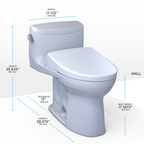TOTO MW6344726CEFG#01 Washlet+ Supreme Ii One-Piece Elongated 1.28 Gpf Toilet And Washlet+ S7 Contemporary Bidet Seat - Cotton White