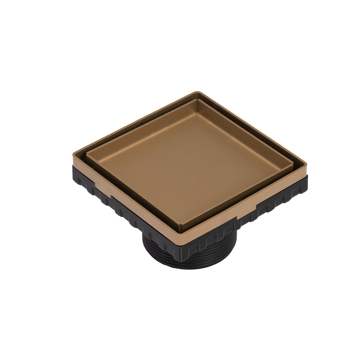 INFINITY DRAIN LT4-2 SB LTD 4 4"x4" LT4 Tile Drain Strainer-2" Throat in Satin Bronze