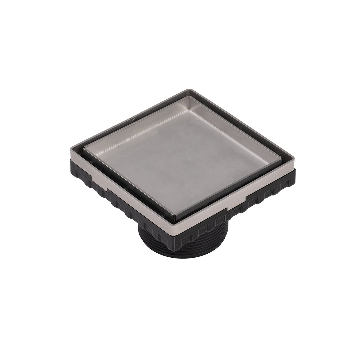 INFINITY DRAIN LT4-2 SS LTD 4 4"x4" LT4 Tile Drain Strainer-2" Throat in Satin Stainless Steel
