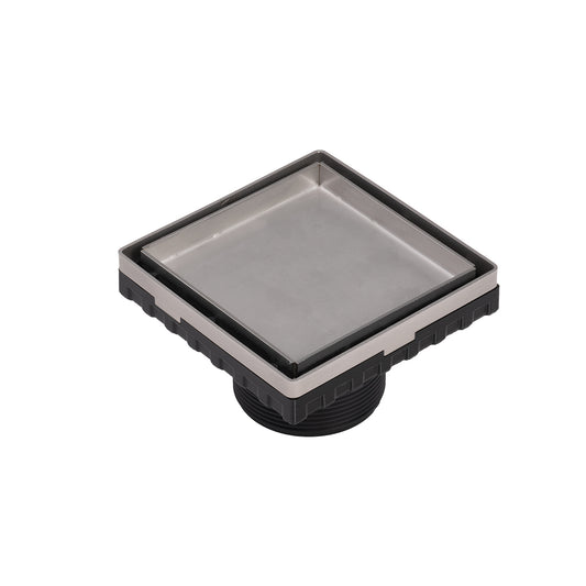 INFINITY DRAIN LT4-2 SS LTD 4 4"x4" LT4 Tile Drain Strainer-2" Throat in Satin Stainless Steel