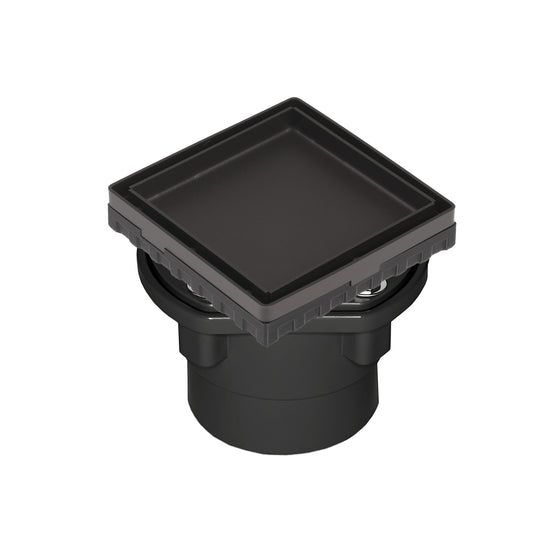 INFINITY DRAIN LTD4-2A ORB LTD 4 4" x 4" LTD 4 Tile Insert Complete Kit in Oil Rubbed Bronze with ABS Drain Body, 2" Outlet