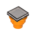 INFINITY DRAIN LTD4-2I SS LTD 4 4" x 4" LTD 4 Tile Insert Complete Kit in Satin Stainless with Cast Iron Drain Body, 2" Outlet