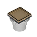 INFINITY DRAIN LTD4-2P SB LTD 4 4" x 4" LTD 4 Tile Insert Complete Kit in Satin Bronze with PVC Drain Body, 2" Outlet