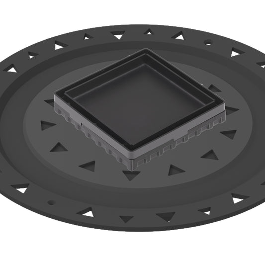 INFINITY DRAIN LTD4 BA BK LTD 4 4" x 4" LTD 4 Tile Insert Complete Kit in Matte Black with ABS Bonded Flange, 2", 3" and 4" Outlet