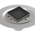 INFINITY DRAIN LTD4 BS BK LTD 4 4" x 4" LTD 4 Tile Insert Complete Kit in Matte Black with Stainless Steel Bonded Flange, 2" No Hub Outlet