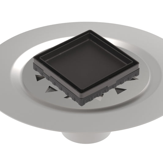 INFINITY DRAIN LTD4 BS ORB LTD 4 4" x 4" LTD 4 Tile Insert Complete Kit in Oil Rubbed Bronze with Stainless Steel Bonded Flange, 2" No Hub Outlet