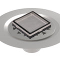 INFINITY DRAIN LTD4 BS SS LTD 4 4" x 4" LTD 4 Tile Insert Complete Kit in Satin Stainless with Stainless Steel Bonded Flange, 2" No Hub Outlet