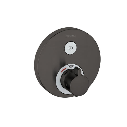 HANSGROHE 15744341 ShowerSelect S Thermostatic Trim for 1 Function, Round - Brushed Black Chrome