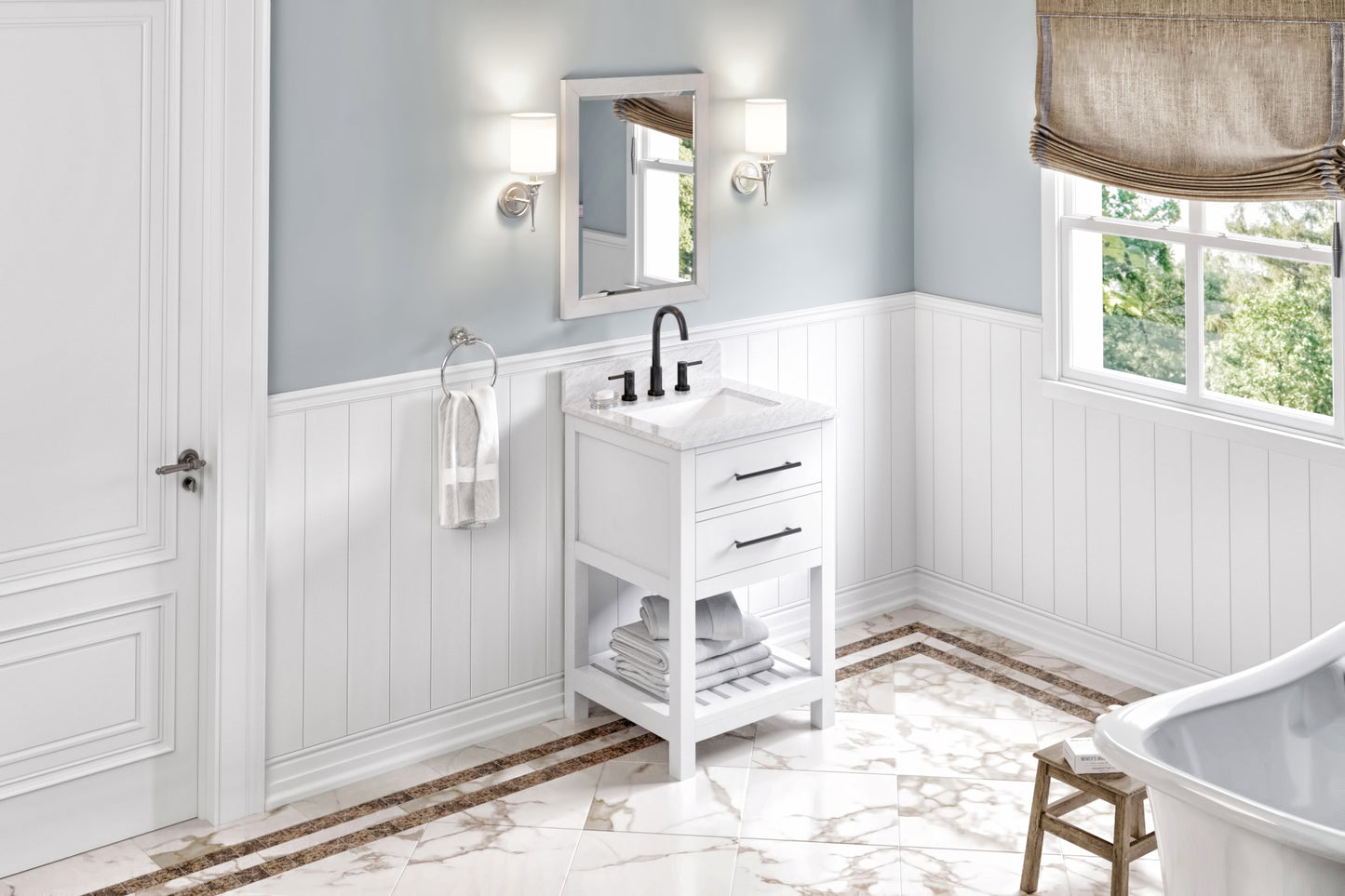 JEFFREY ALEXANDER VN2WAV-24-GR-NT 24" Grey Wavecrest Vanity - Grey