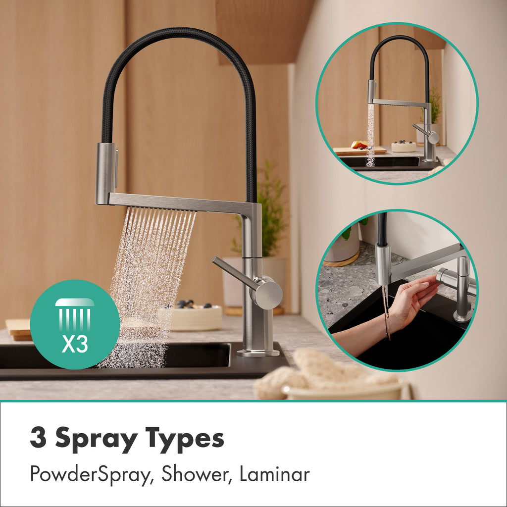 HANSGROHE 72861801 Talis N Semi-Pro PowderSpray Kitchen Faucet 1.75 GPM - Stainless Steel Optic