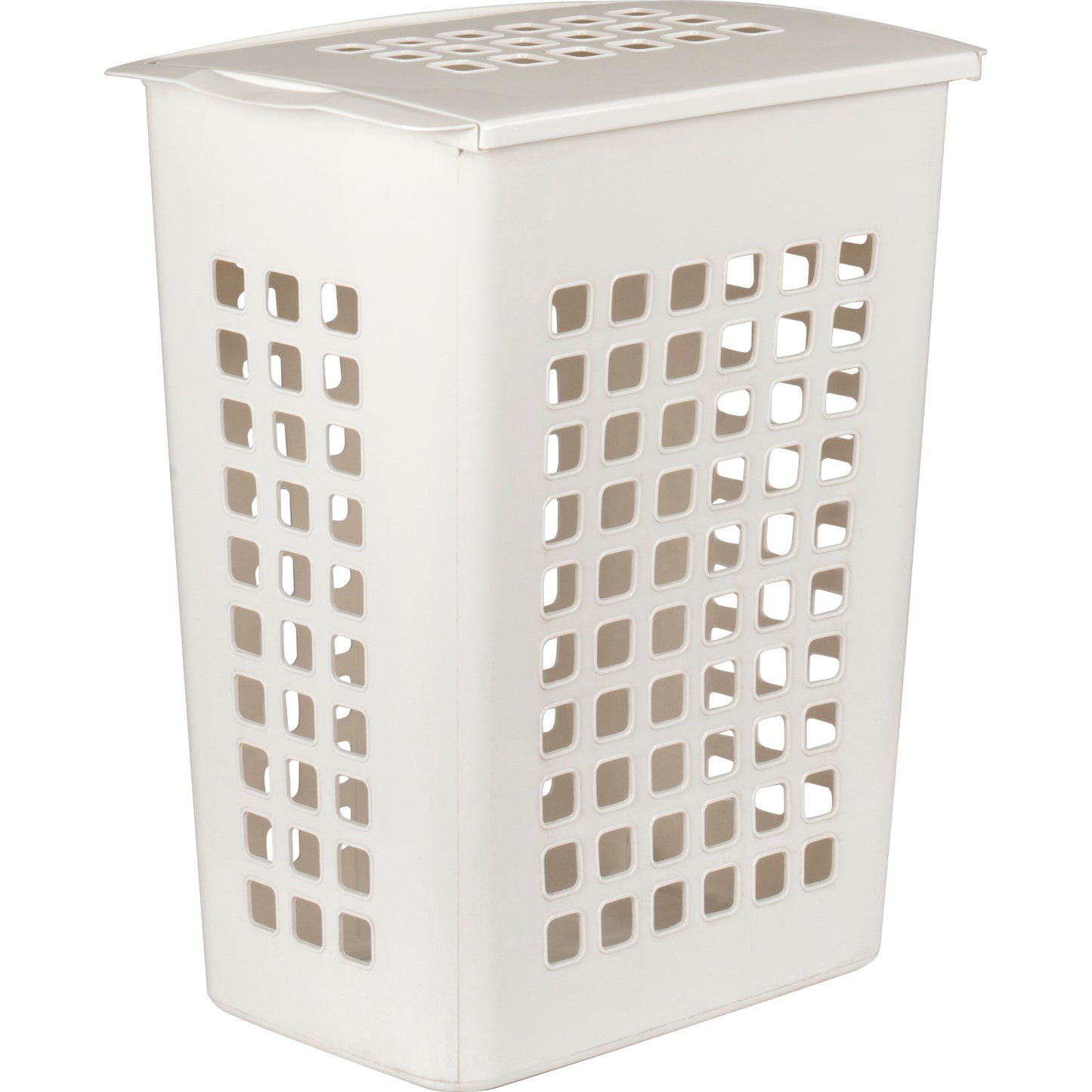 HARDWARE RESOURCES PH-63W Plastic Laundry Hamper with Lid - White