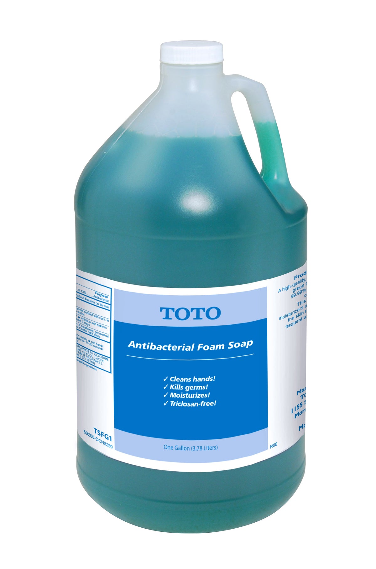 TOTO TSFG1 Antibacterial Foam Soap Pack Of Four 1 Gallon Bottles - Green