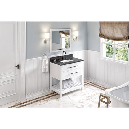 JEFFREY ALEXANDER VN2WAV-36-WH-NT 36" White Wavecrest Vanity - White