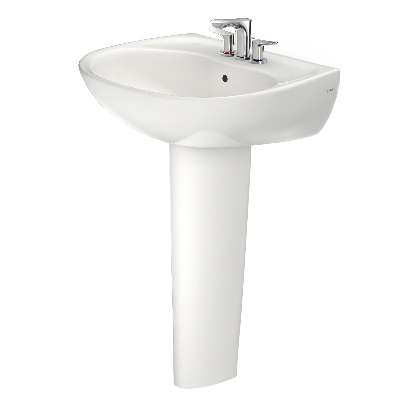 TOTO LPT241.4G#11 Supreme Oval Basin Pedestal Bathroom Sink With Cefiontect For 4 Inch Center Faucets - Colonial White