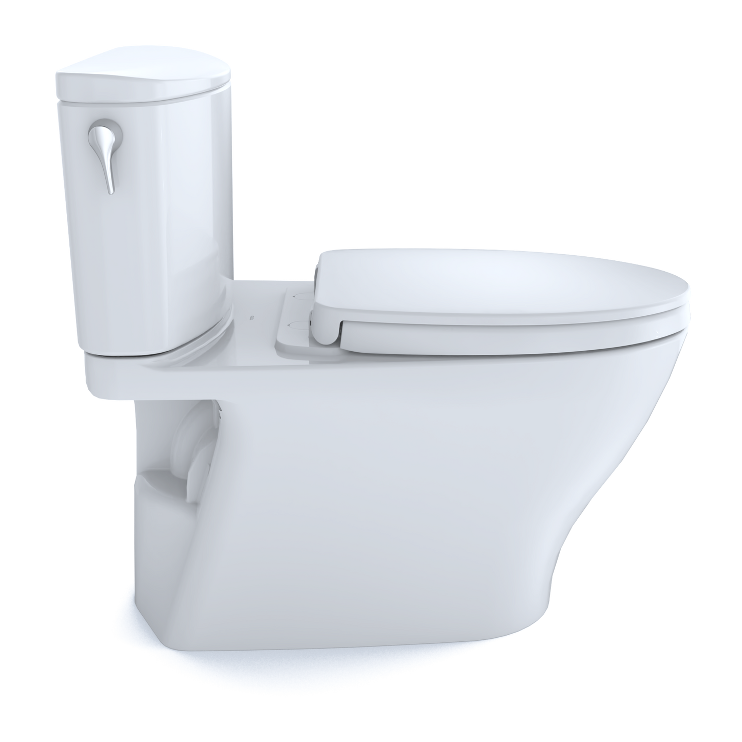 TOTO MS442124CEFG#01 Nexus Two-Piece Elongated 1.28 GPF Universal Height Toilet with CEFIONTECT and SS124 SoftClose Seat , Cotton White