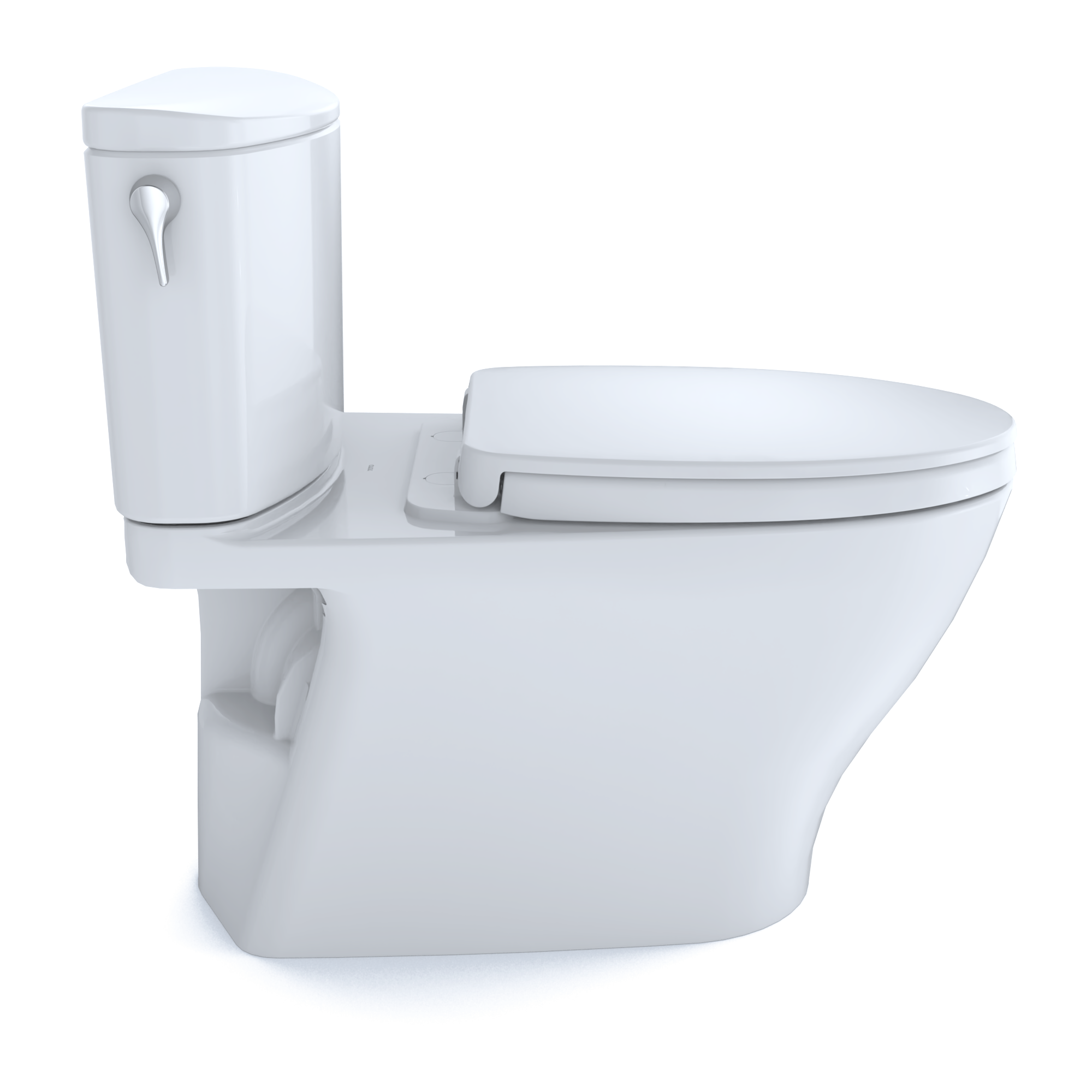 TOTO MS442124CEFG#01 Nexus Two-Piece Elongated 1.28 Gpf Universal Height Toilet With Cefiontect And Ss124 Softclose Seat - Cotton White
