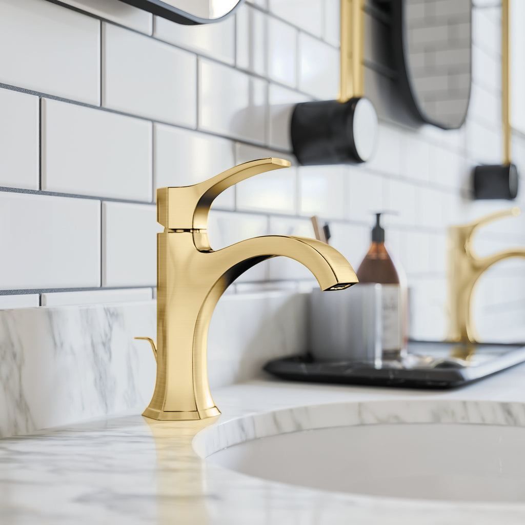 HANSGROHE 04810250 Locarno Single-Hole Faucet 110 with Pop-Up Drain, 1.2 GPM - Brushed Gold Optic