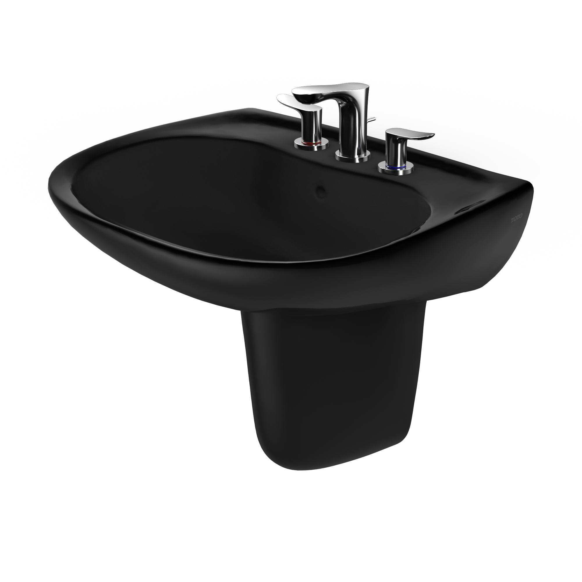 TOTO LHT242.8#51 Prominence Oval Wall-Mount Bathroom Sink And Shroud For 8 Inch Center Faucets - Ebony
