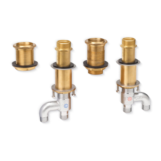 TOTO TB2F Four Hole Valve For Use With Deck-Mounted Tub Filler Trim With Hand Shower - Bronze