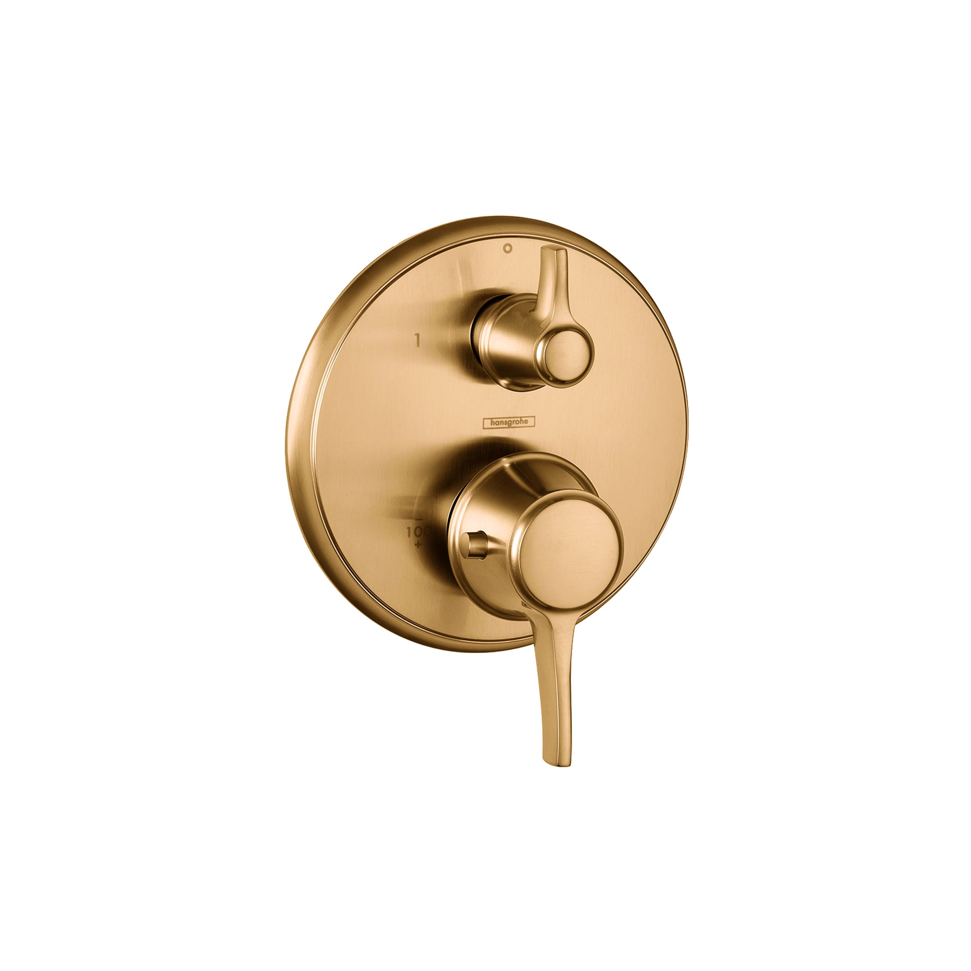 HANSGROHE 15752141 Ecostat Classic Thermostatic Trim with Volume Control, Round - Brushed Bronze